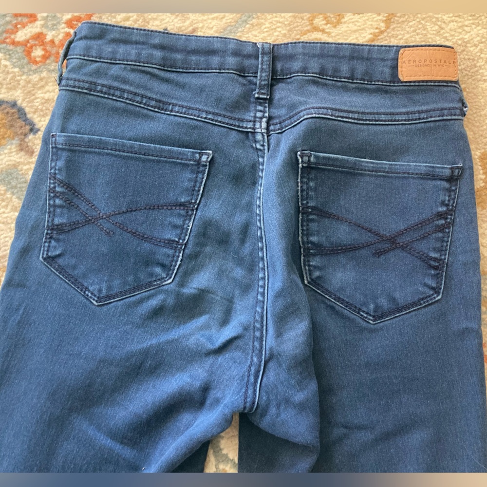 Aeropostale navy blue denim high waisted jegging - Size 2 reg - Picture 2 of 4